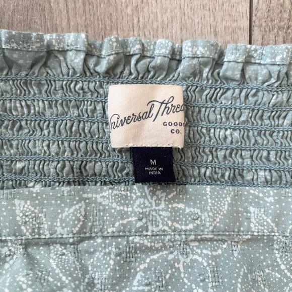 Universal Thread Floral Tiered Blue Midi Dress Womens Medium Boho Cottagecore - Picture 7 of 15